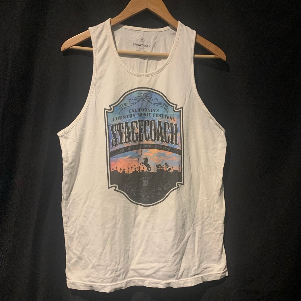 Stagecoach Festival Tank White 2007 Mens Used Country Music Concert Live Sz M